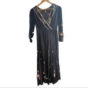 Free People Embroidered Maxi Dress XS